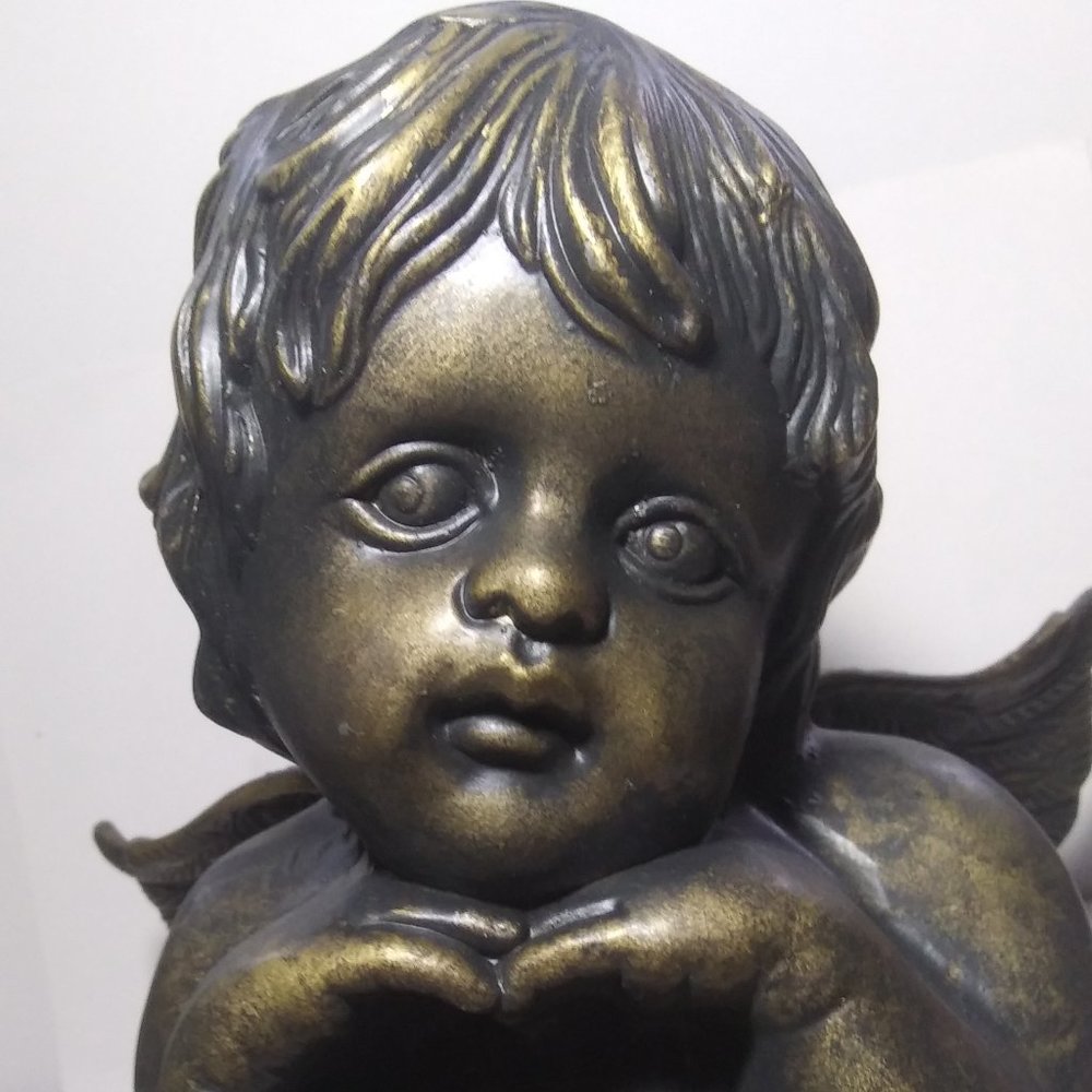 Grandeur Noel Cupid angel cherub Stocking Holder very heavy